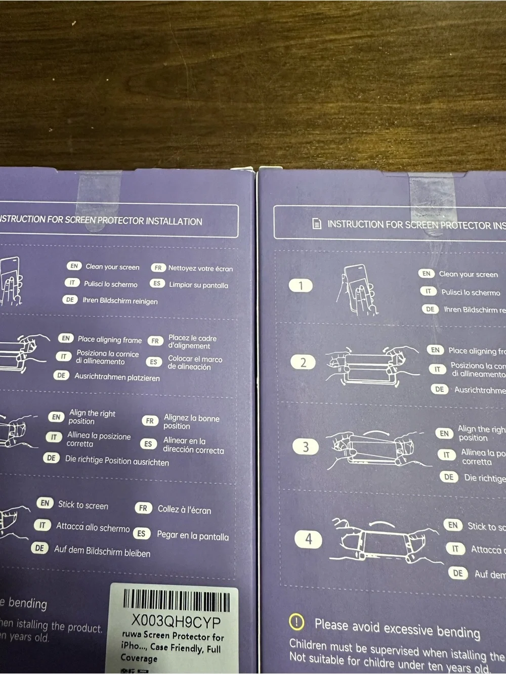 Tempered Glass Full Cover Screen Protector - Purple